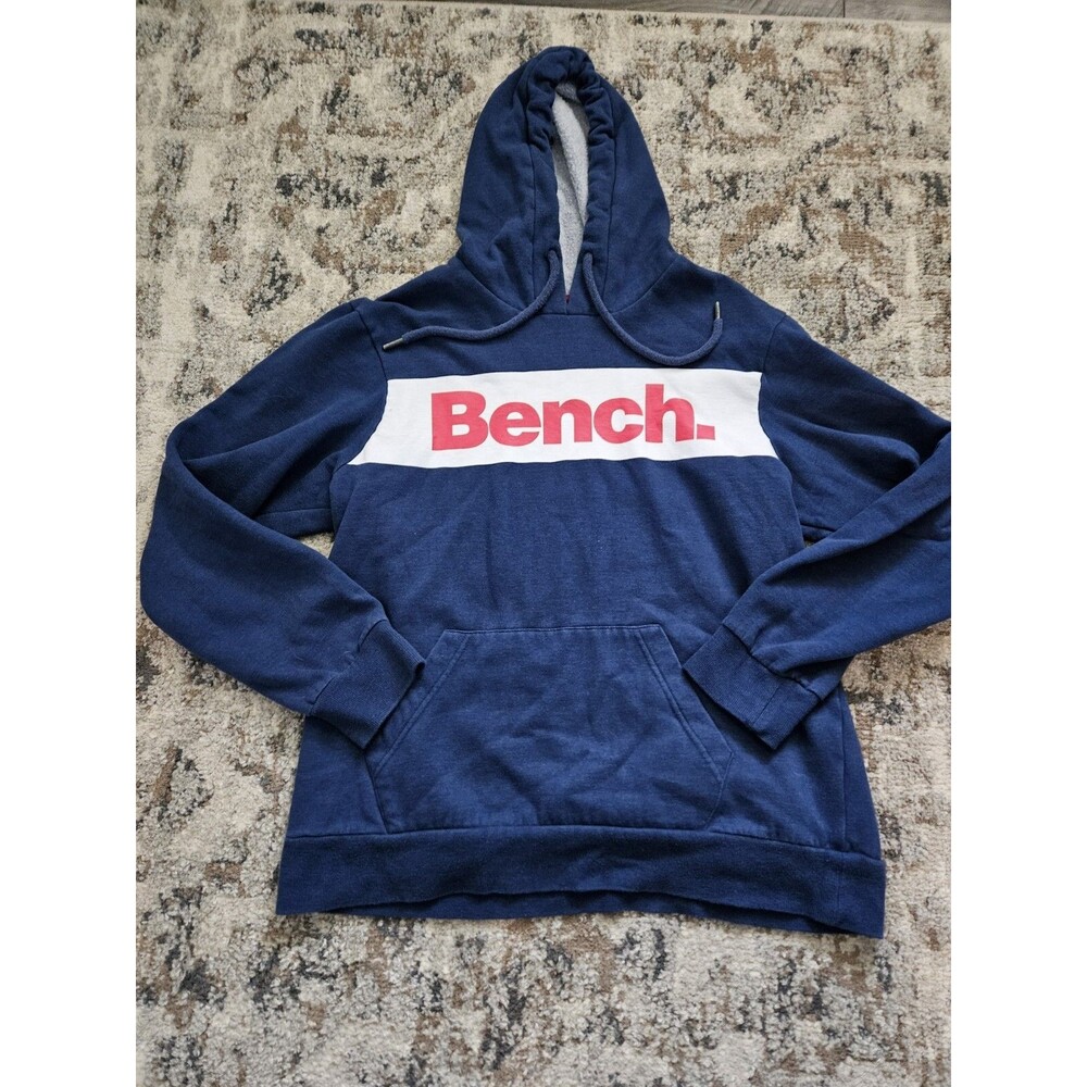 Bench Logo Hoodie Blue Mens Size Tagged XL Fits More Like A Large
